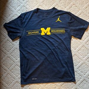 Michigan Wolverines Jordan Maize and Blue Short Sleeve Dri-Fit Tee